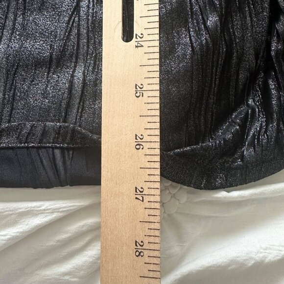 Susan Graver Black Metallic Crinkle Sleeveless Tank Top 2X Capsule Foundation - Picture 6 of 6